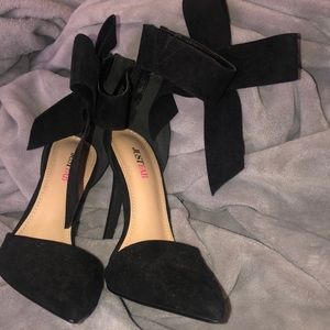 Just Fab black suede heels